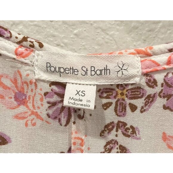 POUPETTE ST BARTH Bohemian Floral Long Shirt Ilona Asymmetrical Long Dress - Picture 3 of 7